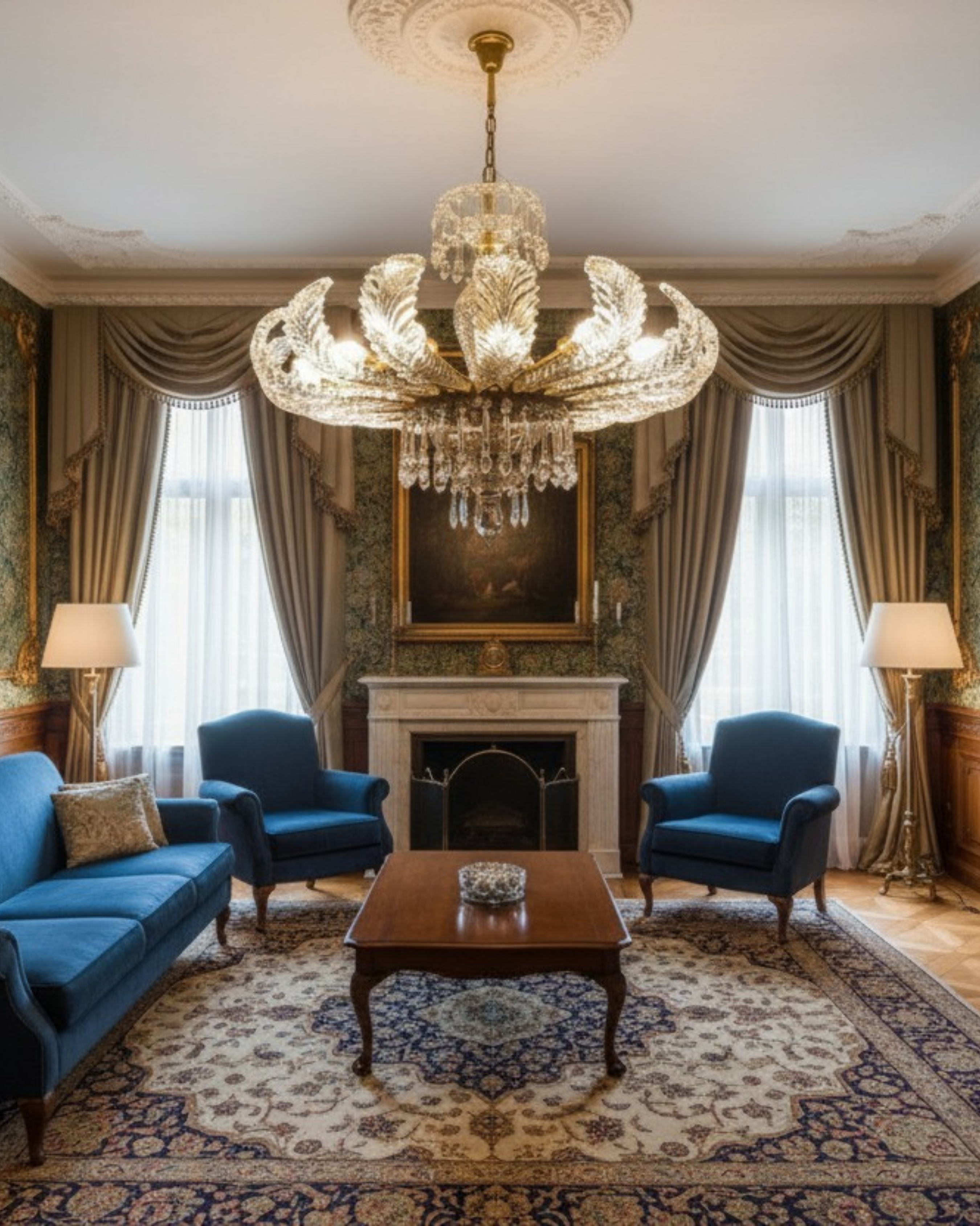 Crystal Leaf Grandeur Chandelier
