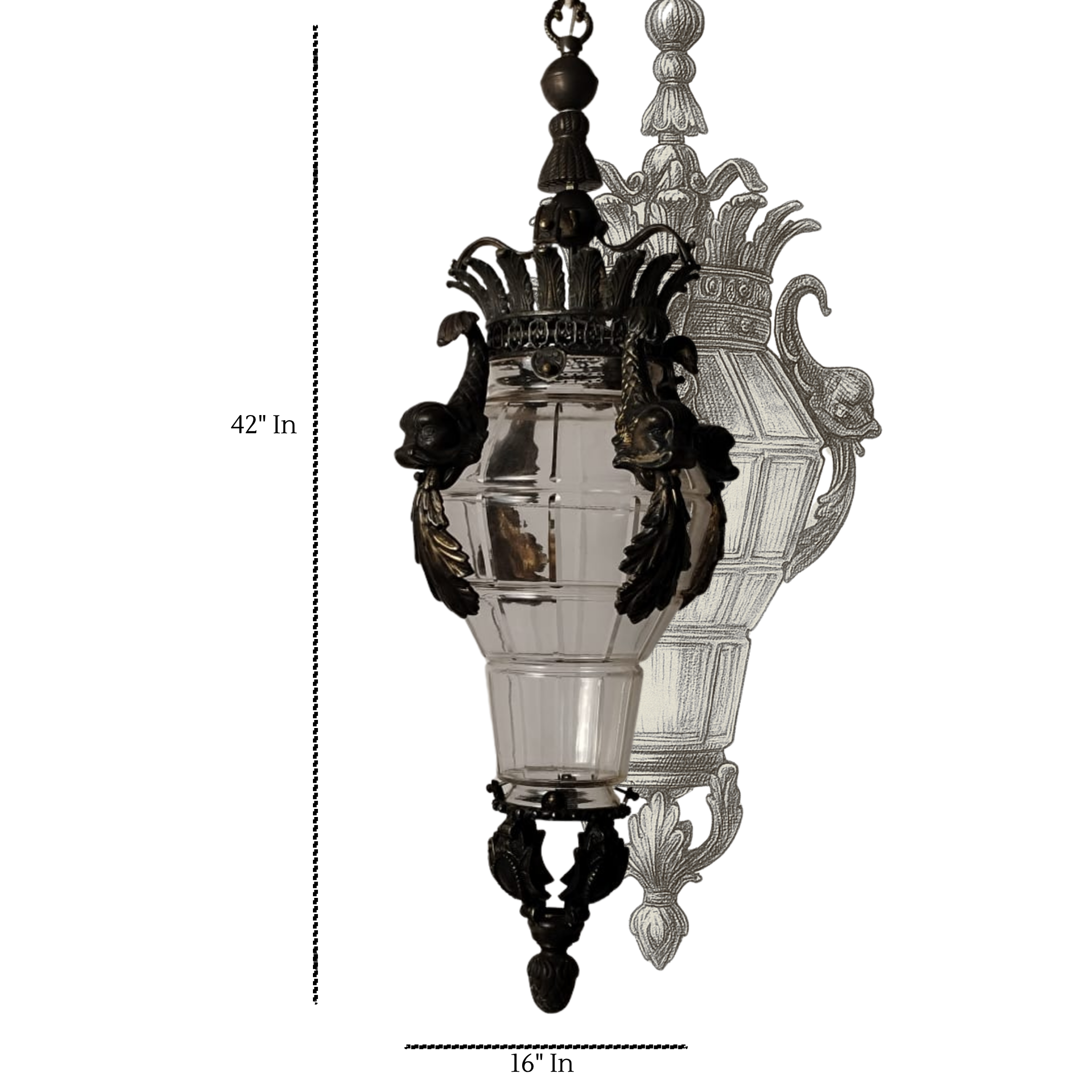 Close-up of premium brass crown and sculpted detailing on Aartaa Aurelius luxury pendant