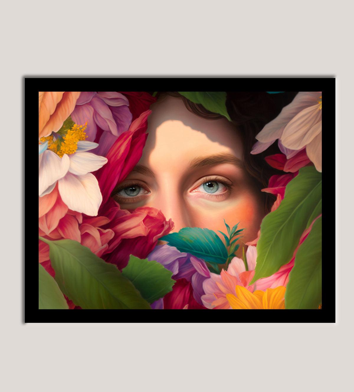 Stunning floral artwork with a hidden face Of Girl - Aartaa decor