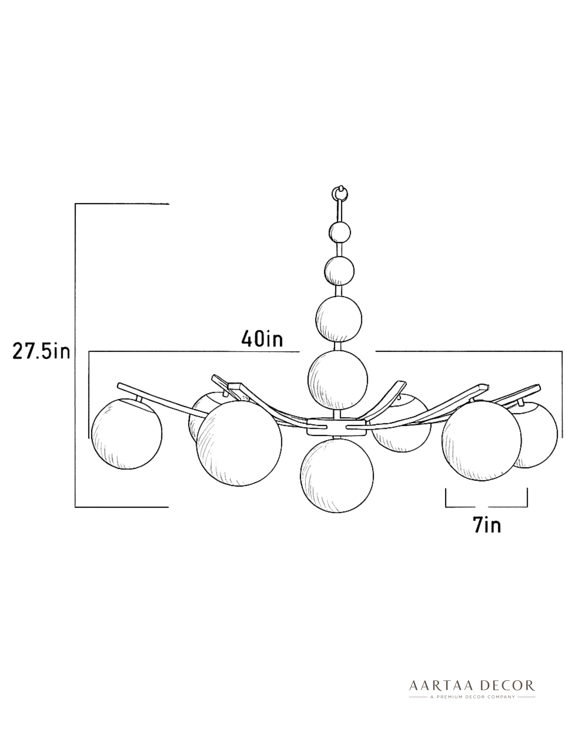 Aartaa Lumina Classic Orb Chandelier sizes for architectures, designer, space maker