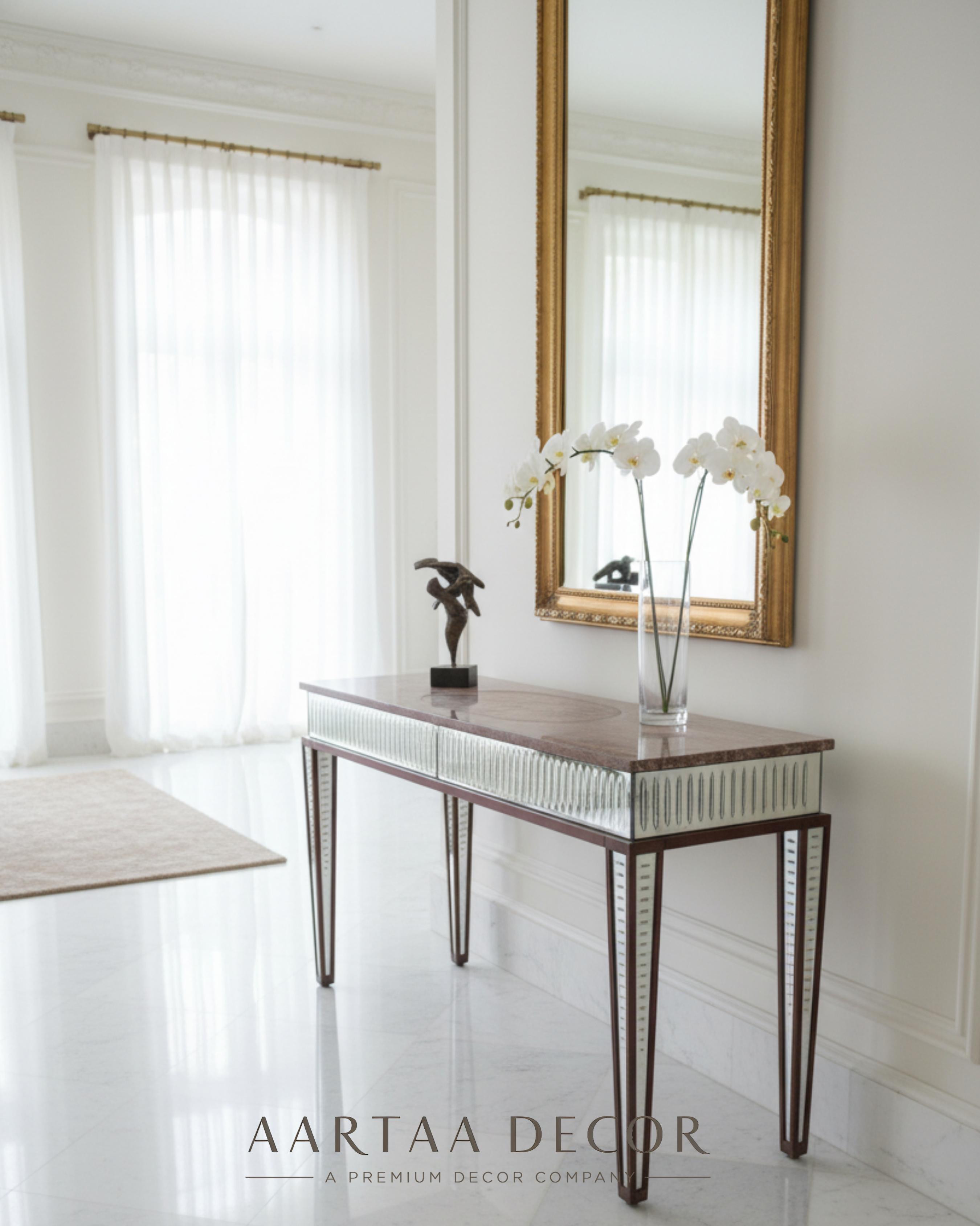 Aarunya Heritage Glass Console Table