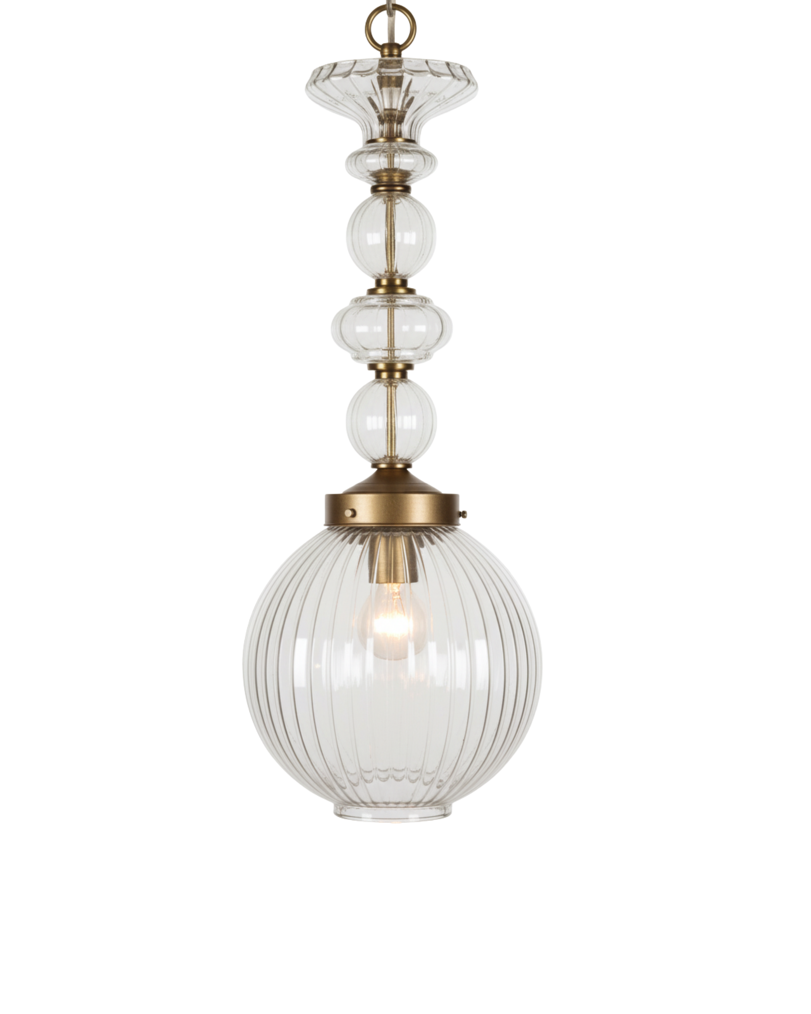 Anantya Brass & Crystal Pendant Light