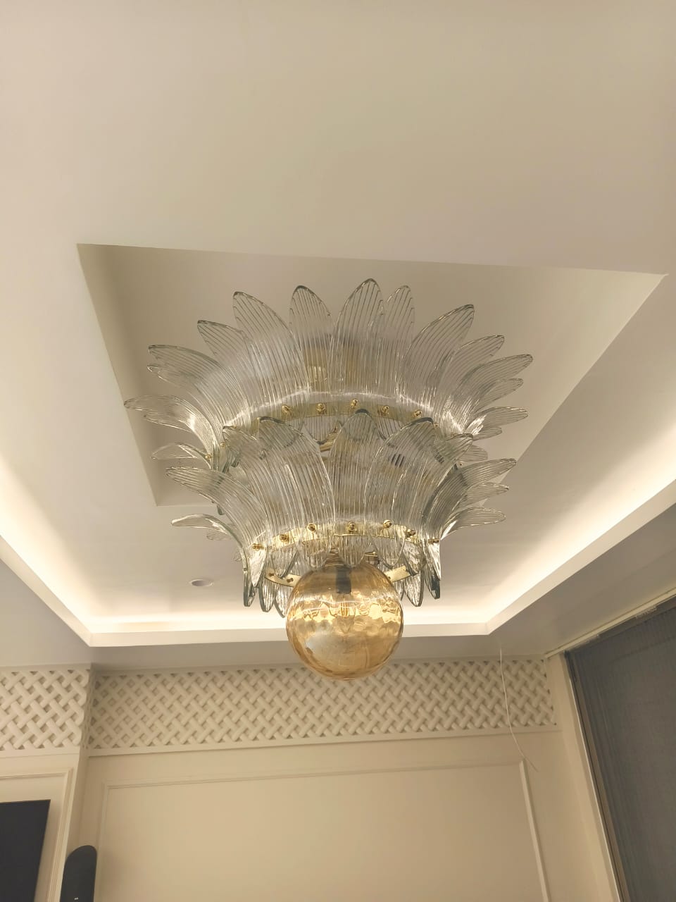 Aurora Leaf Crystal Chandelier client side