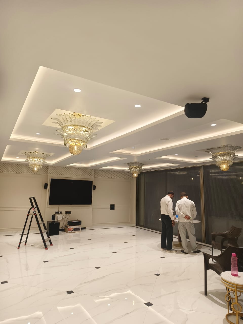 Aurora Leaf Crystal Chandelier group