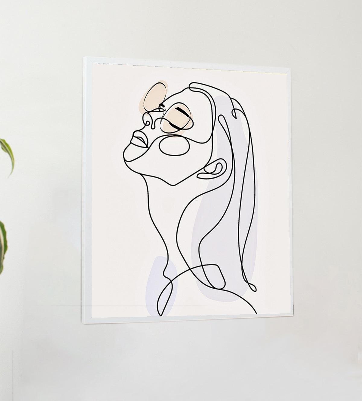 Serenity in Simplicity: Boho Line Art of Girl – a beautiful and contemporary wall art piece that captures the essence of minimalist design. The delicate, flowing lines create an abstract depiction of a serene, contemplative woman, evoking feelings of calm, grace, and quiet confidence. Perfect for those who appreciate modern bohemian aesthetics, this art adds a touch of sophistication and peace to any room.