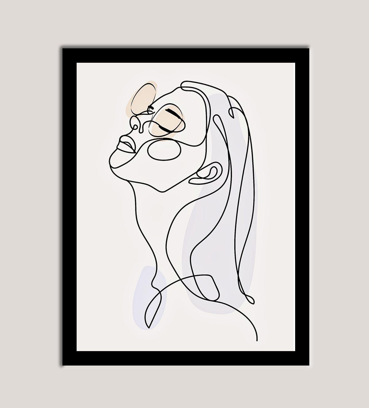 Serenity in Simplicity: Boho Line Art of Girl – a beautiful and contemporary wall art piece that captures the essence of minimalist design. The delicate, flowing lines create an abstract depiction of a serene, contemplative woman, evoking feelings of calm, grace, and quiet confidence. Perfect for those who appreciate modern bohemian aesthetics, this art adds a touch of sophistication and peace to any room. - Aartaa decor