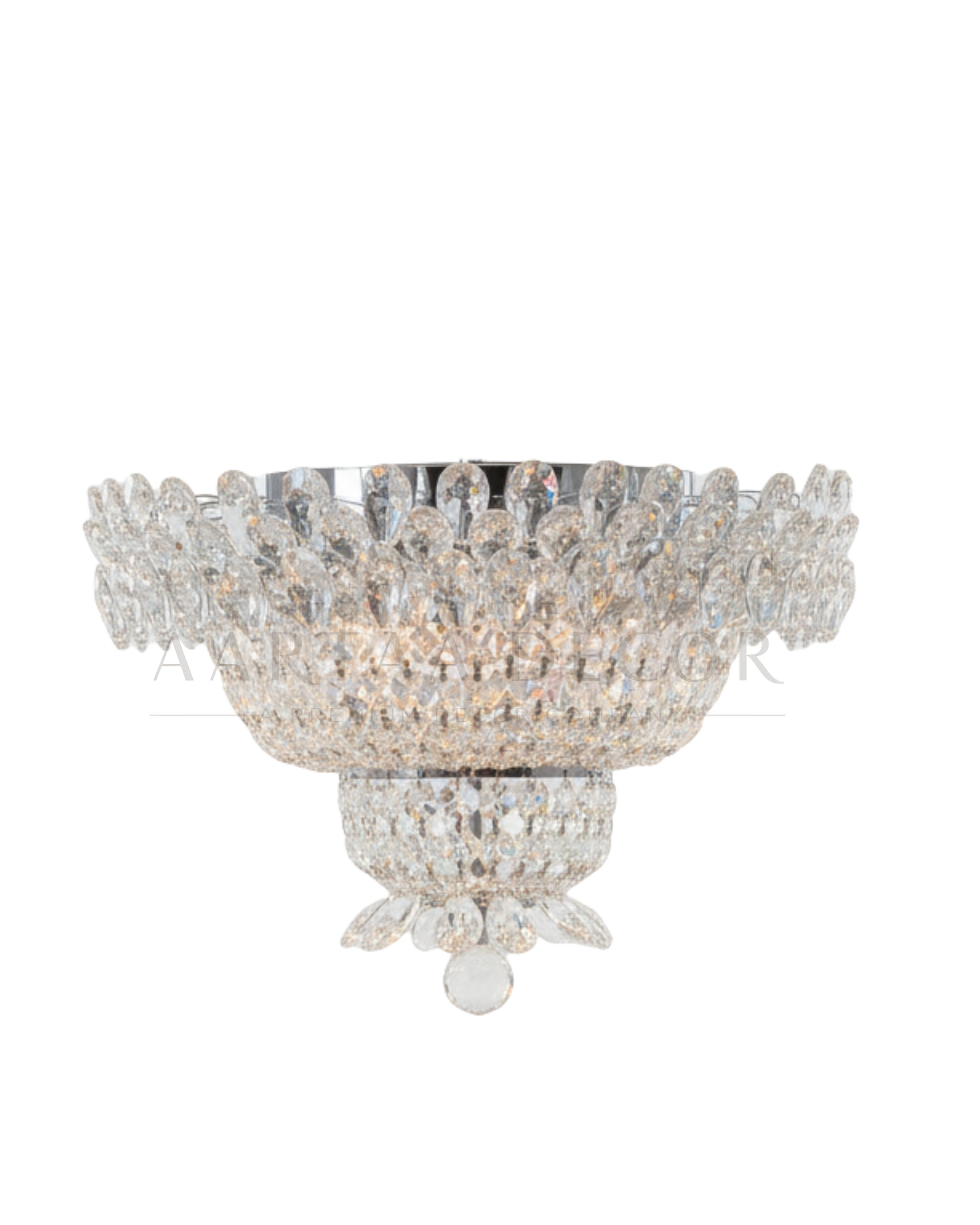 Crystal Aura Flush Mount Chandelier