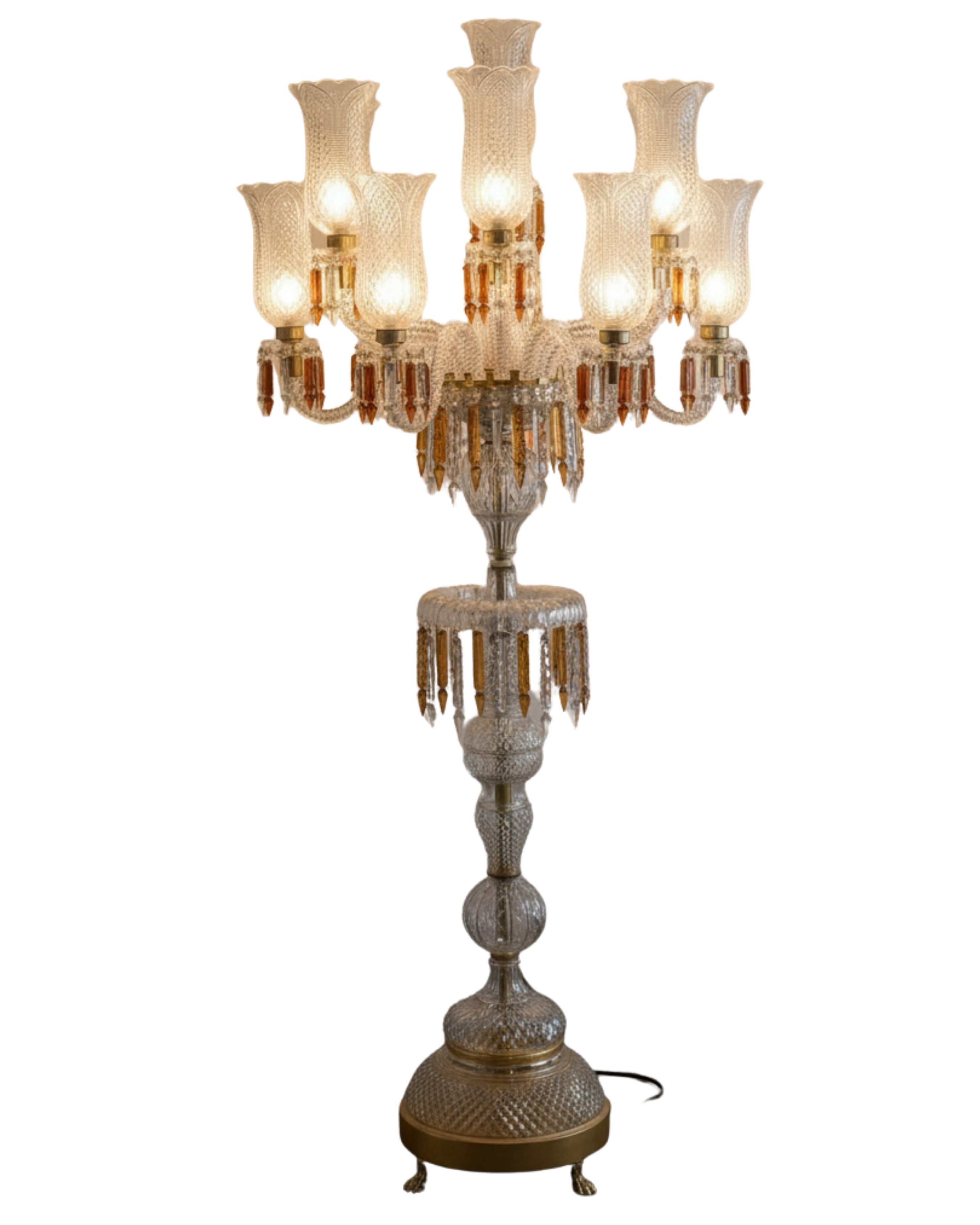 Decorative lamp with multiple lights on a white background