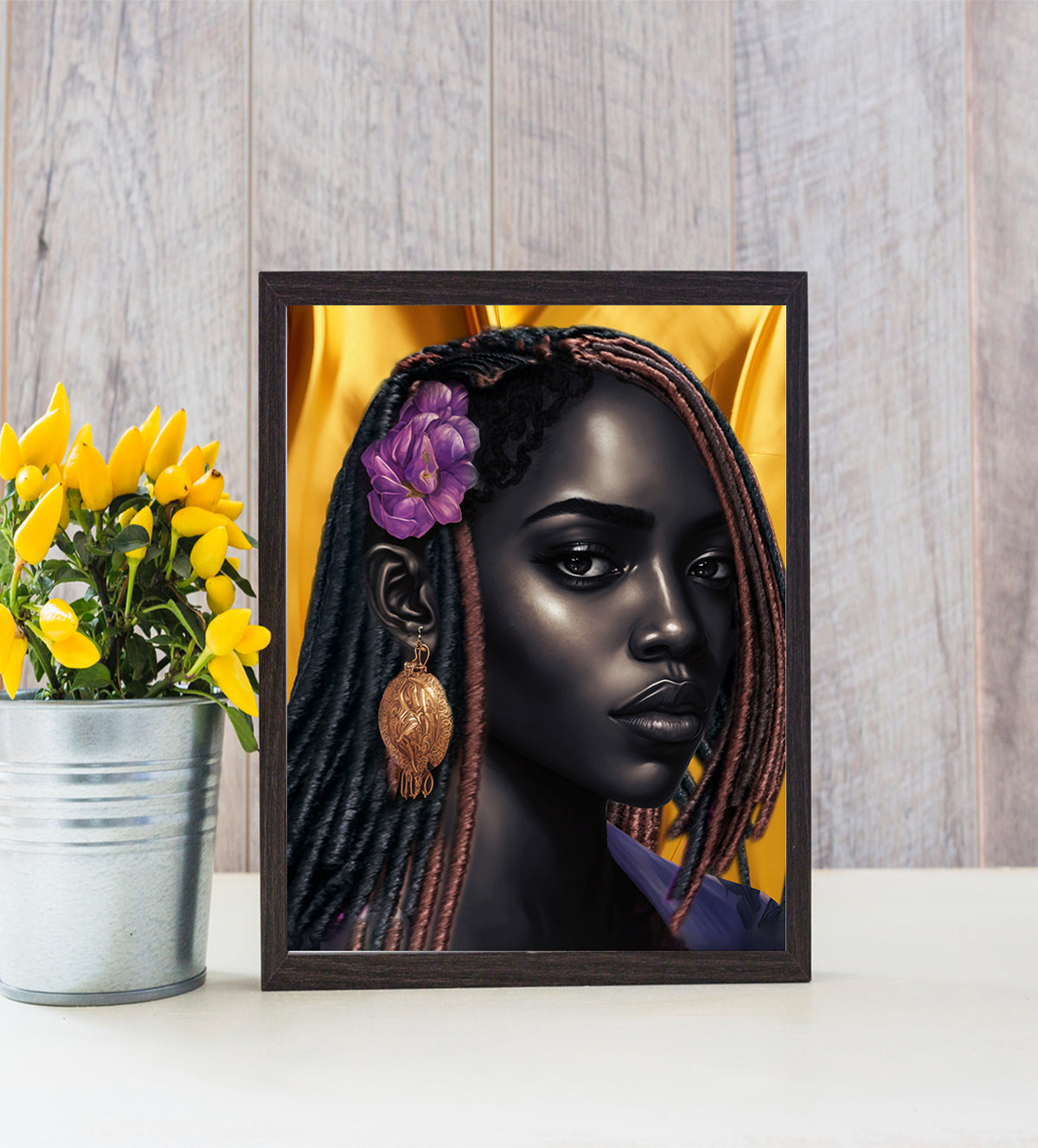 Cultural Portrait Of A Girl Adorned in a Golden Earring - Aartaa decor