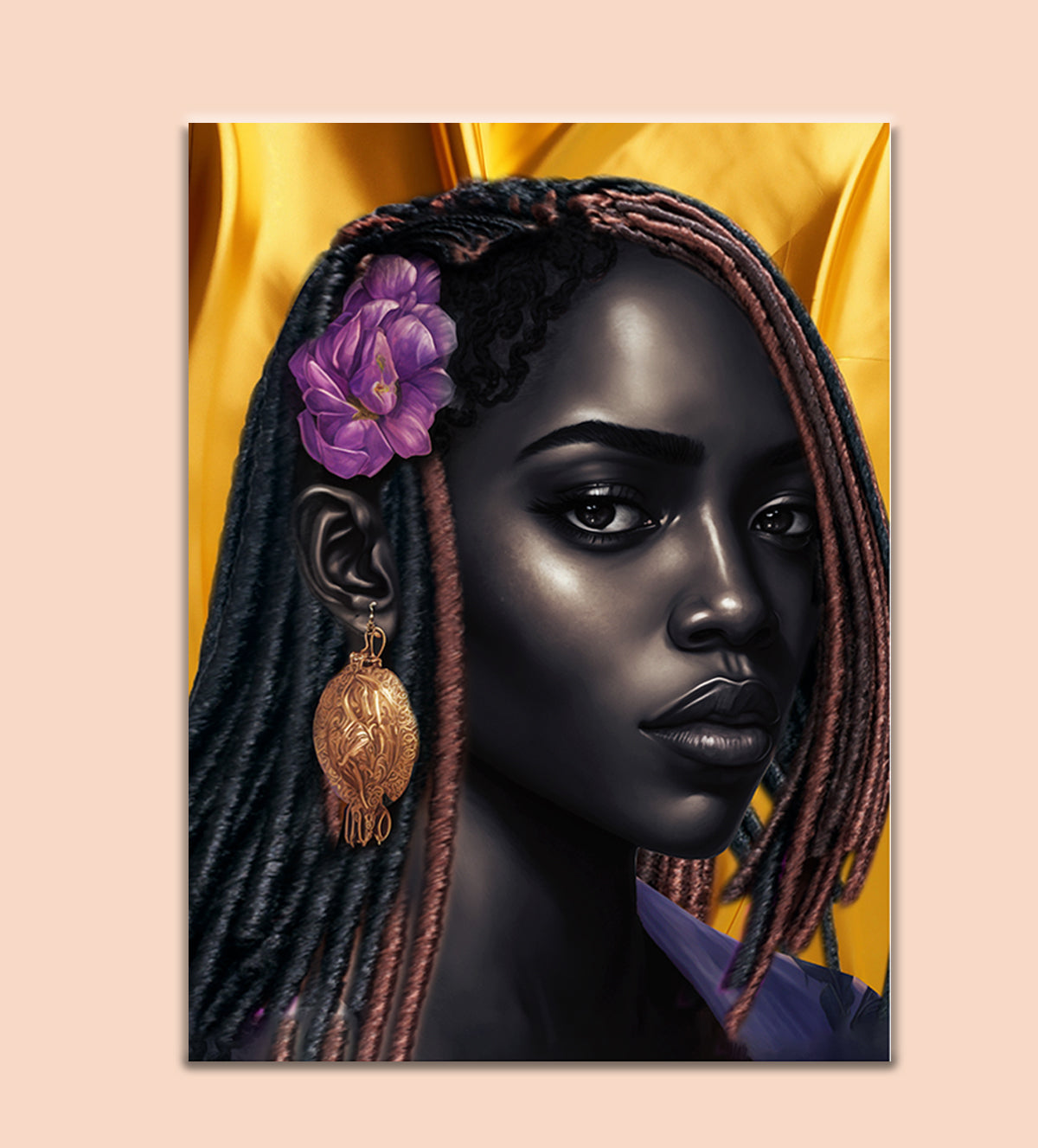 Cultural Portrait Of A Girl Adorned in a Golden Earring - Aartaa decor