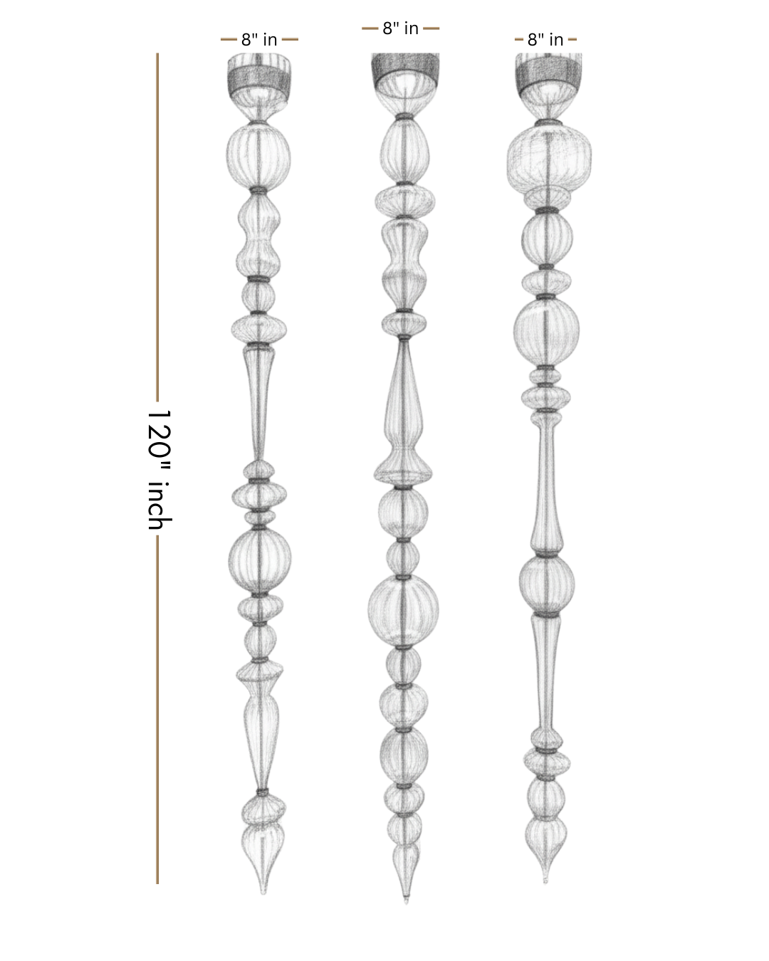 Elysian Bead Cascade — Handblown Crystal Chandelier