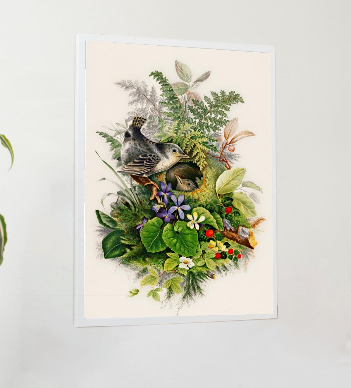 Feathered HavenBird in a Nest l Nurturing Comfort  l A Home Among the Blooms - Aartaa decor