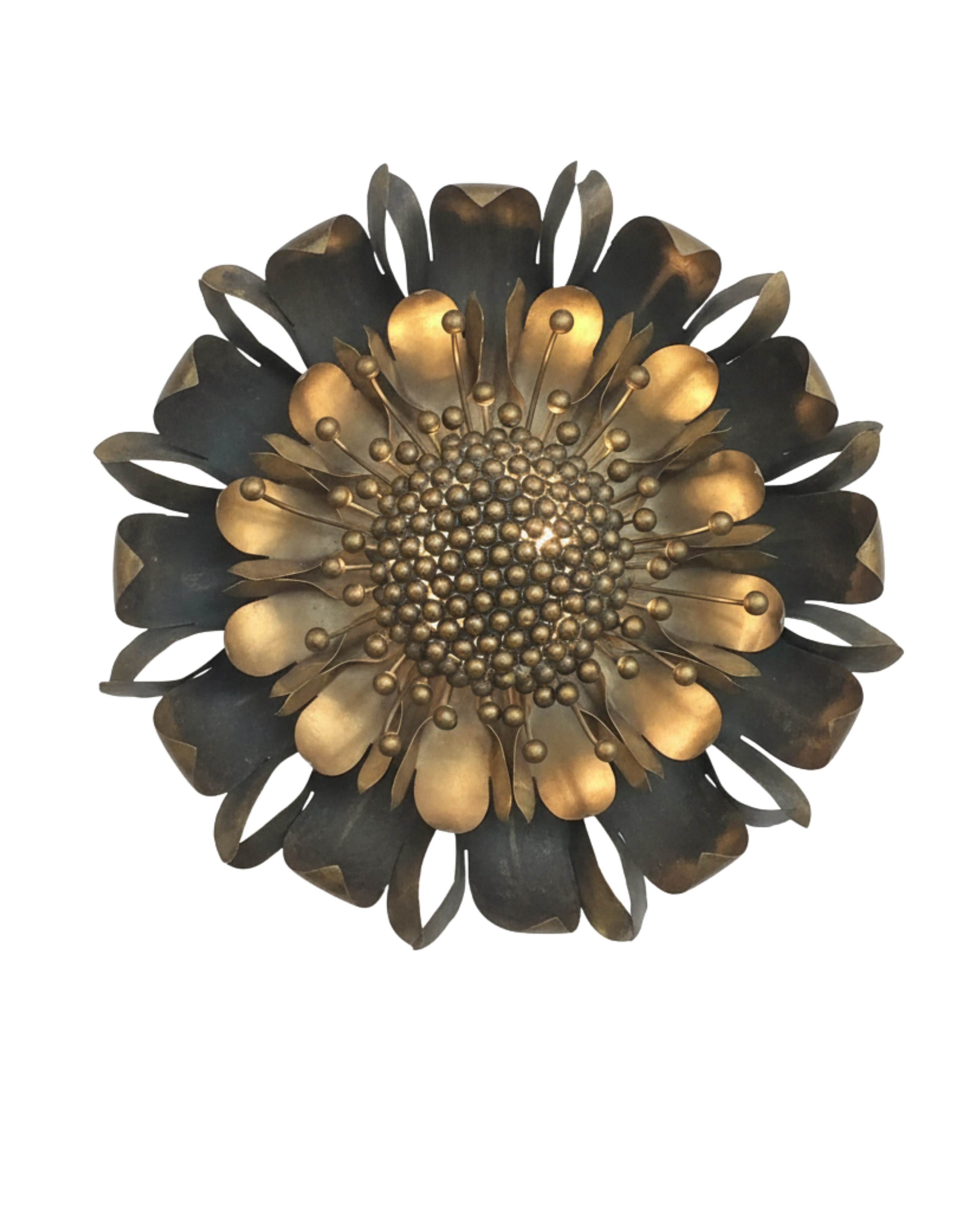 Golden Bloom Brass Wall Light – handcrafted solid brass floral wall sconce by Aartaa Decor