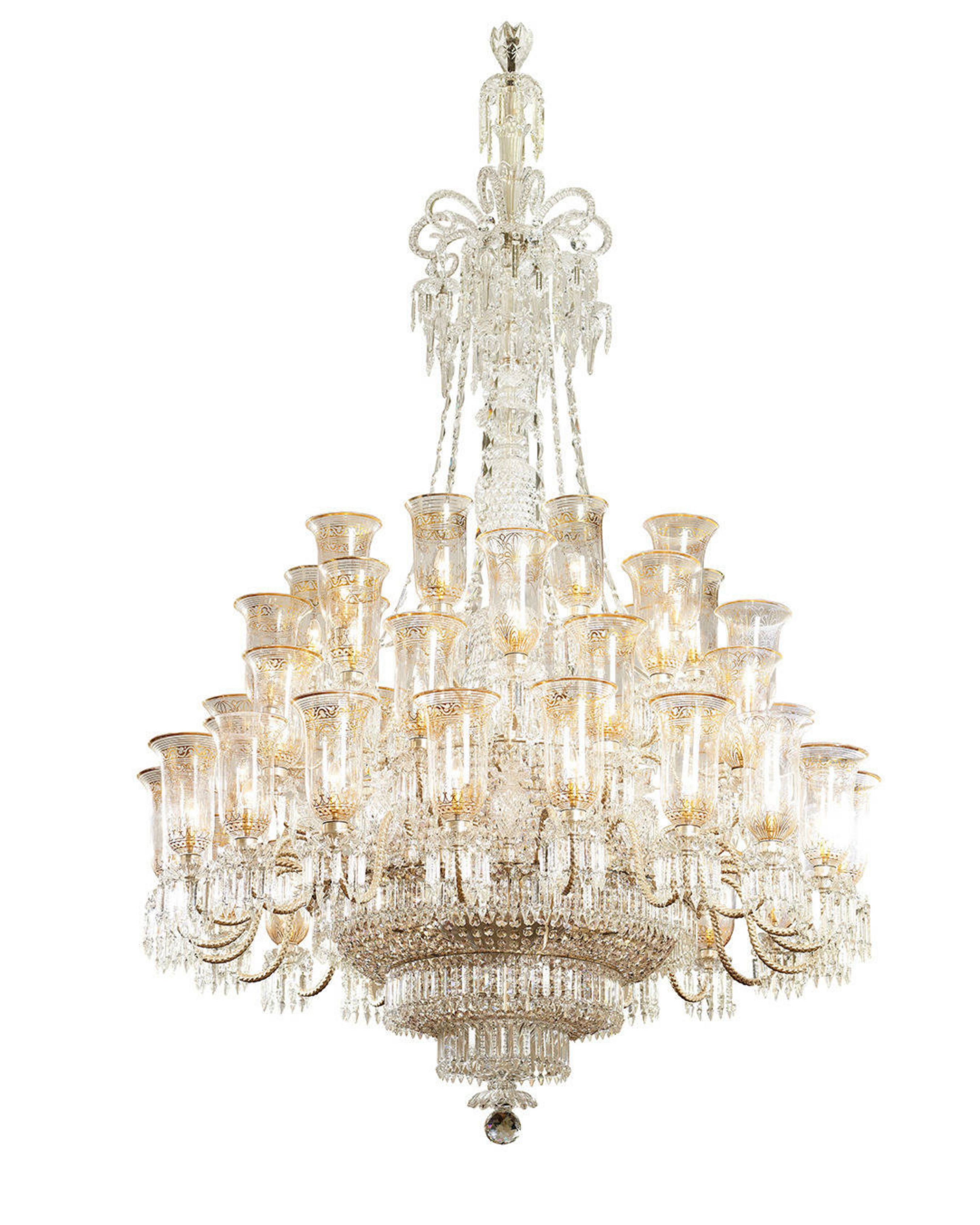 Grand crystal chandelier on a white background