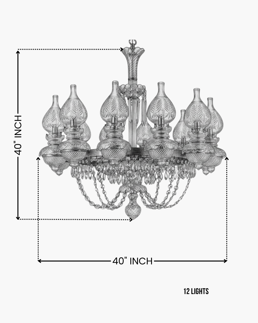 Imperial Flame Heritage Crystal Chandelier