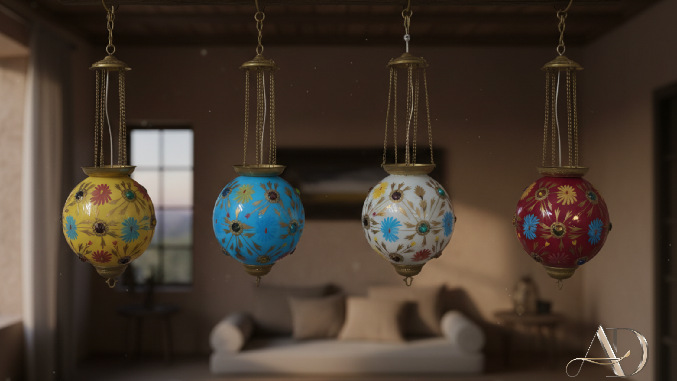 The Pushpa Globe Brass Pendant Light is a refined expression of handcrafted luxury, designed to elevate interiors with subtle elegance and timeless charm.
