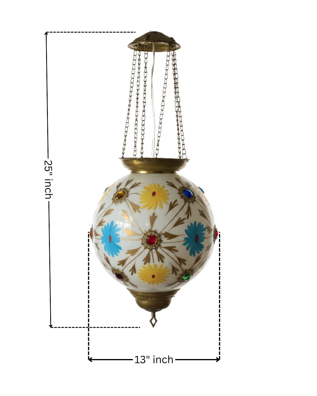 The Pushpa Globe Brass Pendant Light is a refined expression of handcrafted luxury, designed to elevate interiors with subtle elegance and timeless charm.