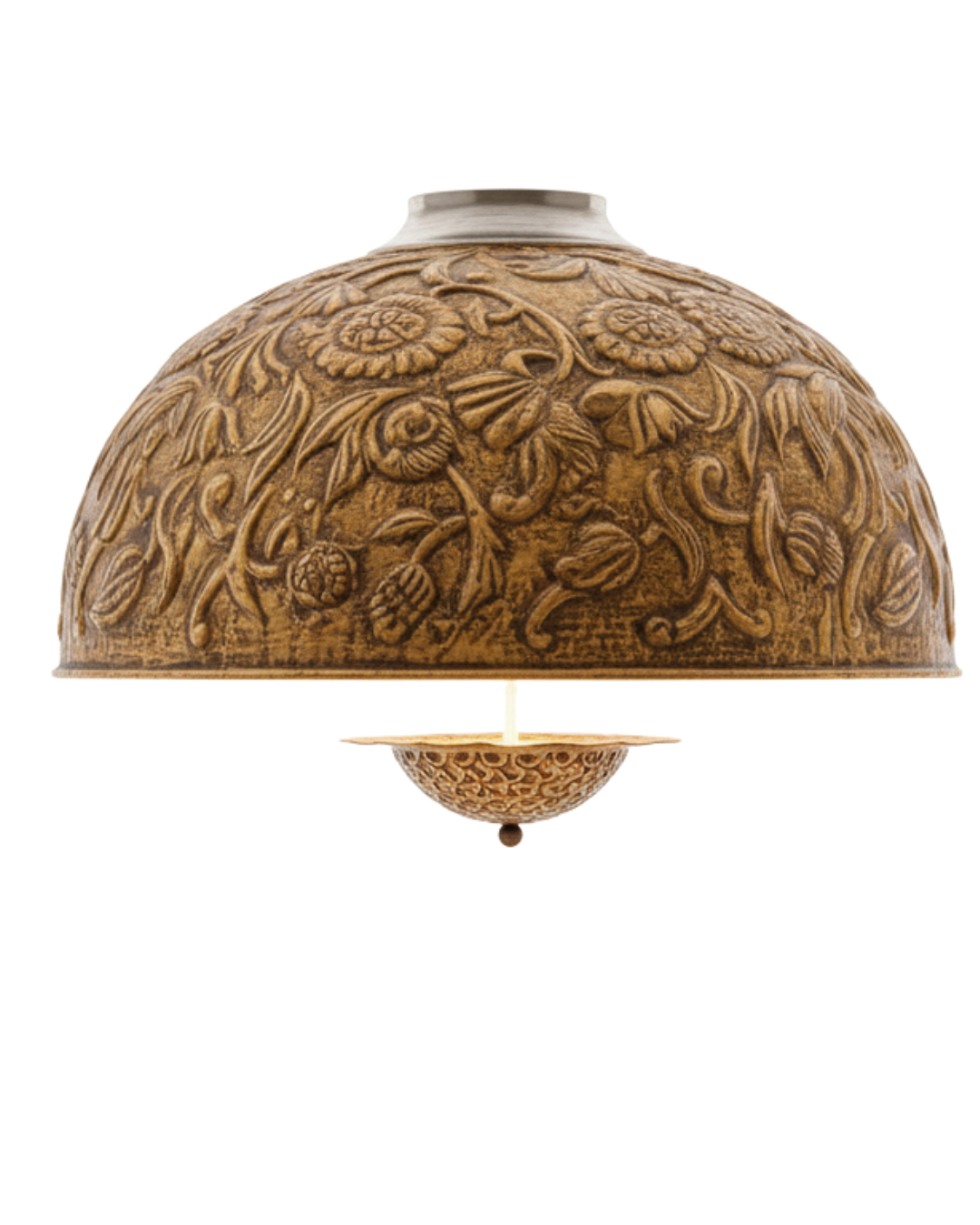 Decorative lampshade with intricate patterns on a white background