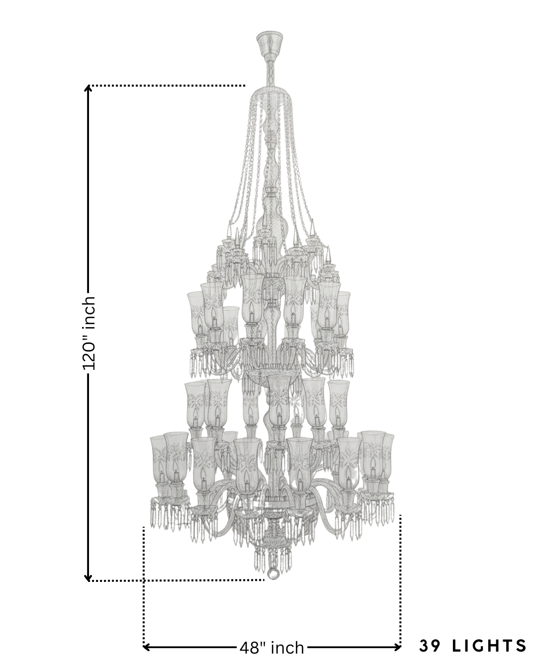 Rajasi Crystal Cascade Grand Chandelier
