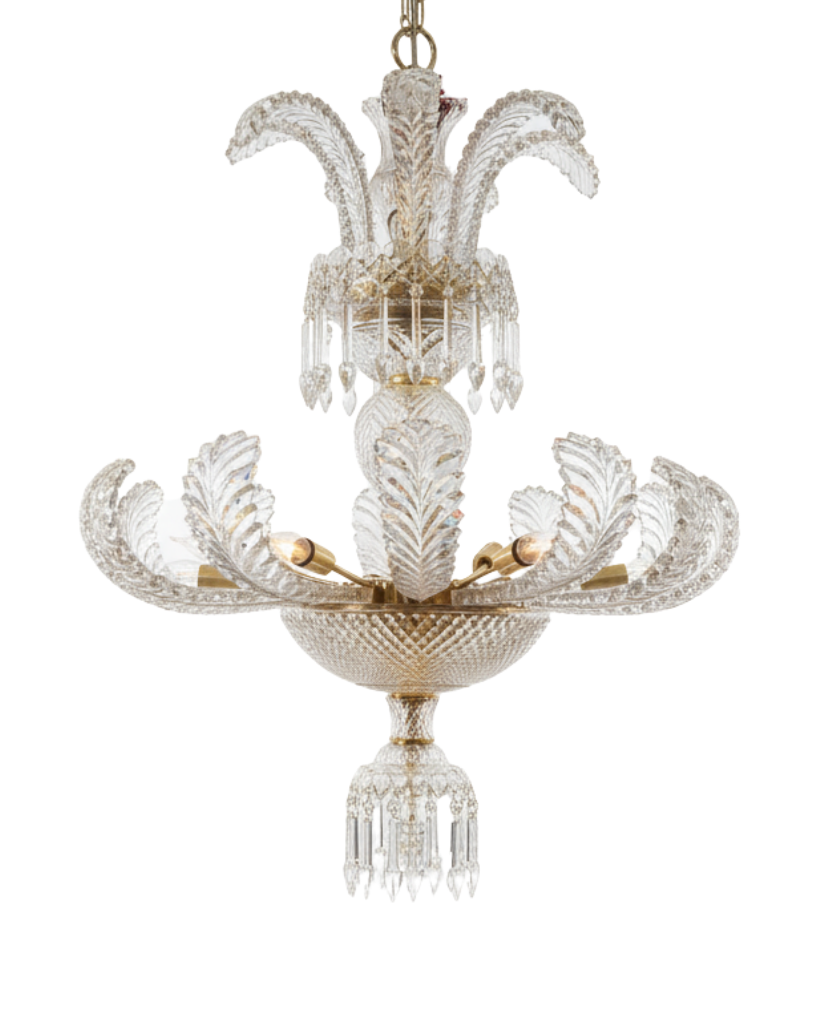 Decorative chandelier with intricate design on a white background