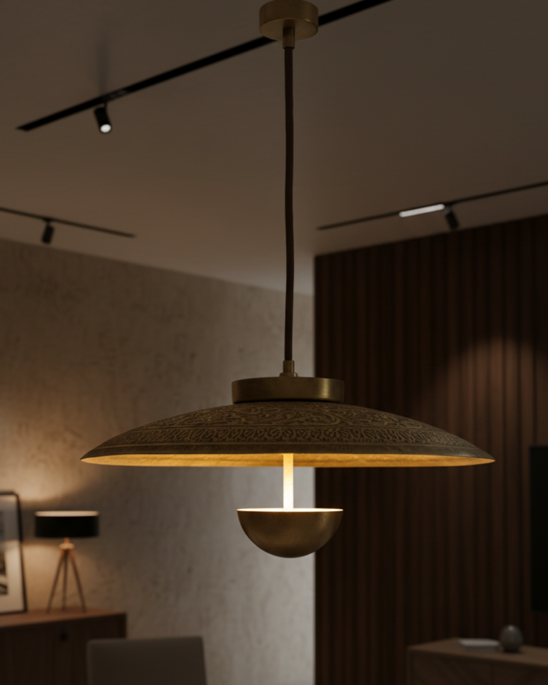 Surya Aura Luxe Brass Pendant Light