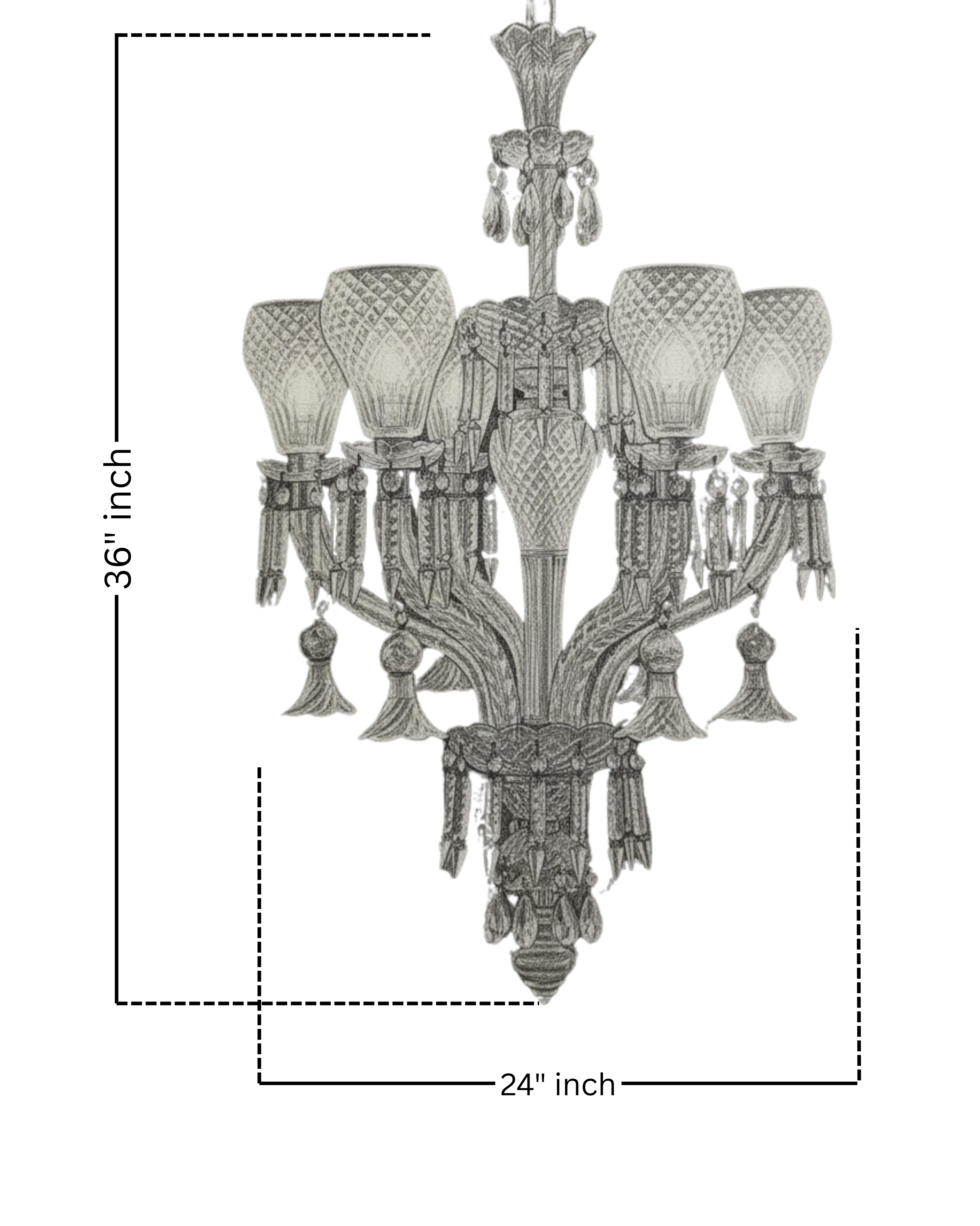 Marquise Crystal Brass Chandelier