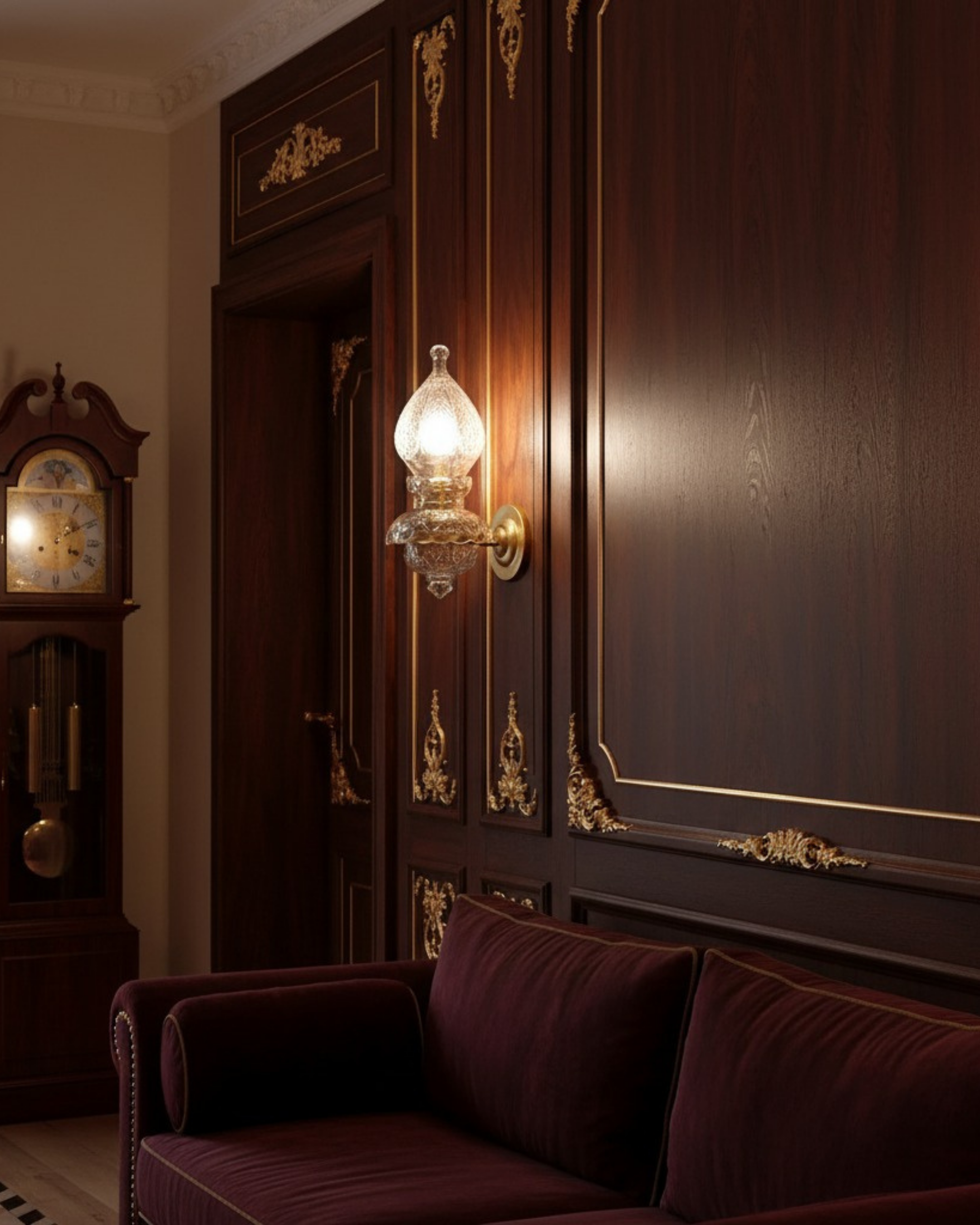 Elysian Flame Crystal Wall Sconce - Aartaa decor