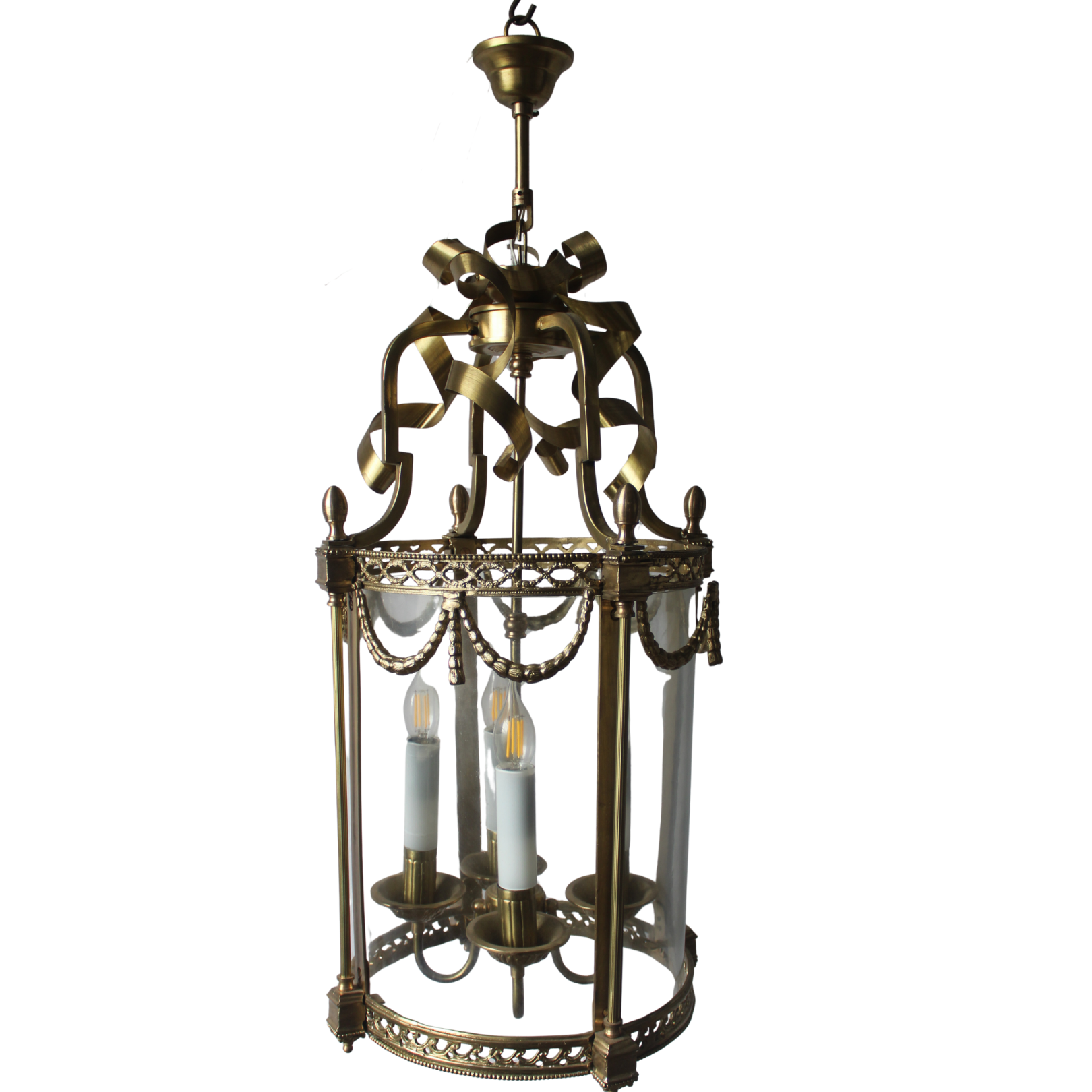 Antique brass lantern with ribbon top design – The Moon Shine by Aartaa Decor