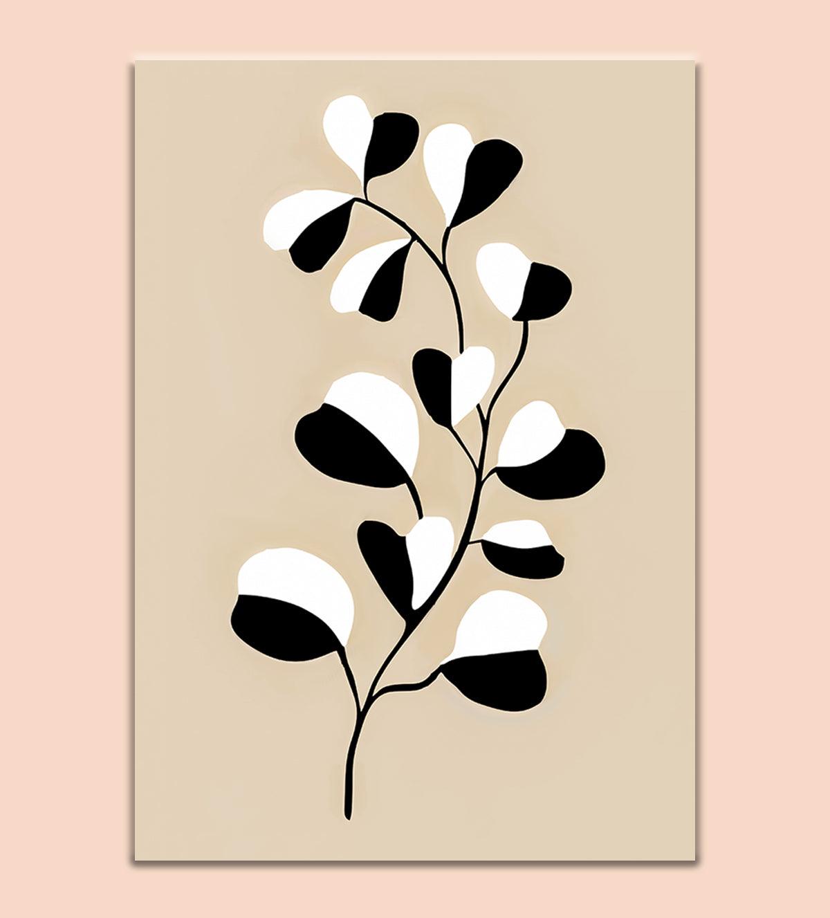Timeless Botanical Elegance brings the natural beauty of the outdoors into your home with this stunning black and white botanical art print. Its clean, minimalist design captures the intricate details of leaves and branches, symbolizing the eternal beauty of nature. The contrasting tones of deep black against a soft white backdrop evoke a sense of sophistication, making it an ideal choice for modern, minimalist, and traditional interiors alike  - Aartaa decor