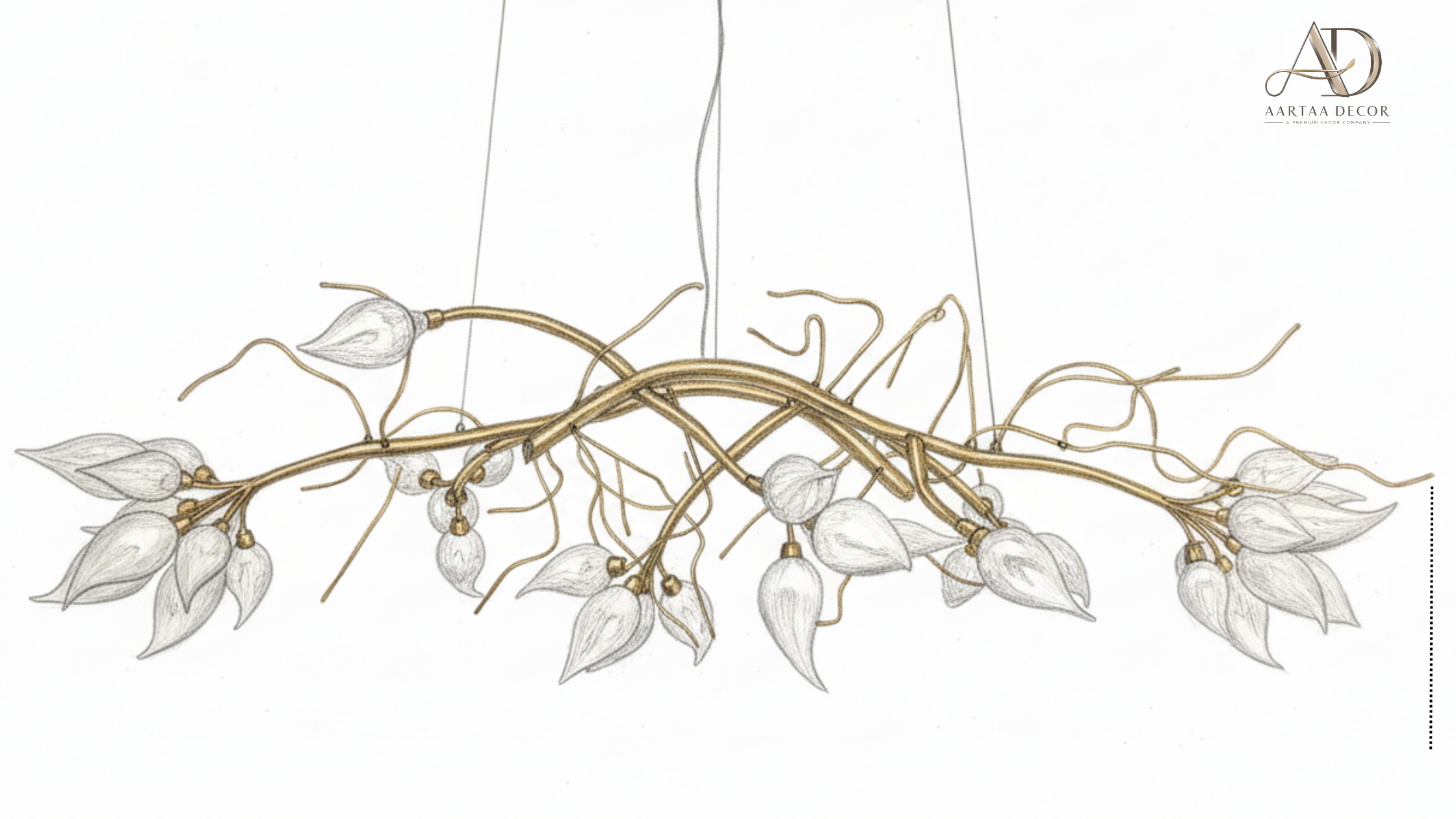 Decorative ceiling light fixture with leaf-like design on a white background