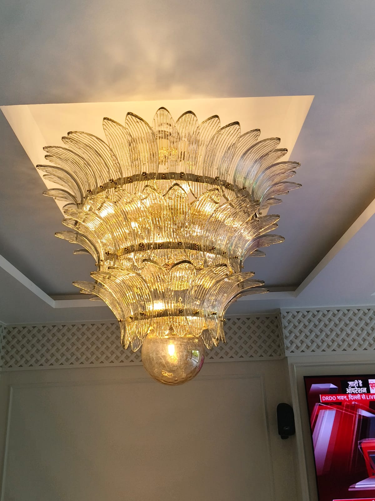 Aurora Grande Leaf Crystal Chandelier