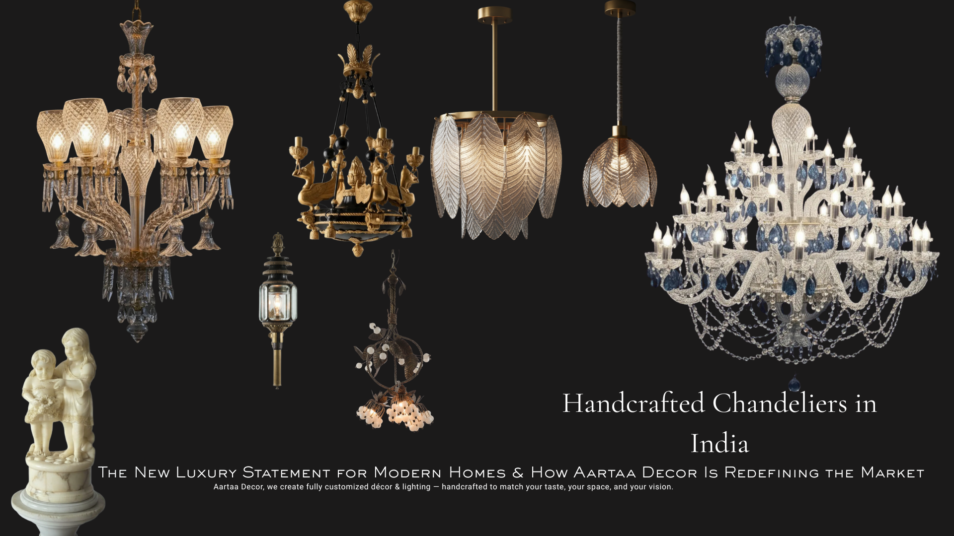 Introducing India’s new luxury statement — handcrafted chandeliers that transform every space into art. ✨ Aartaa Decor brings together brass craftsmanship, designer glass, and timeless elegance for high-income homes, villas, and premium interiors.