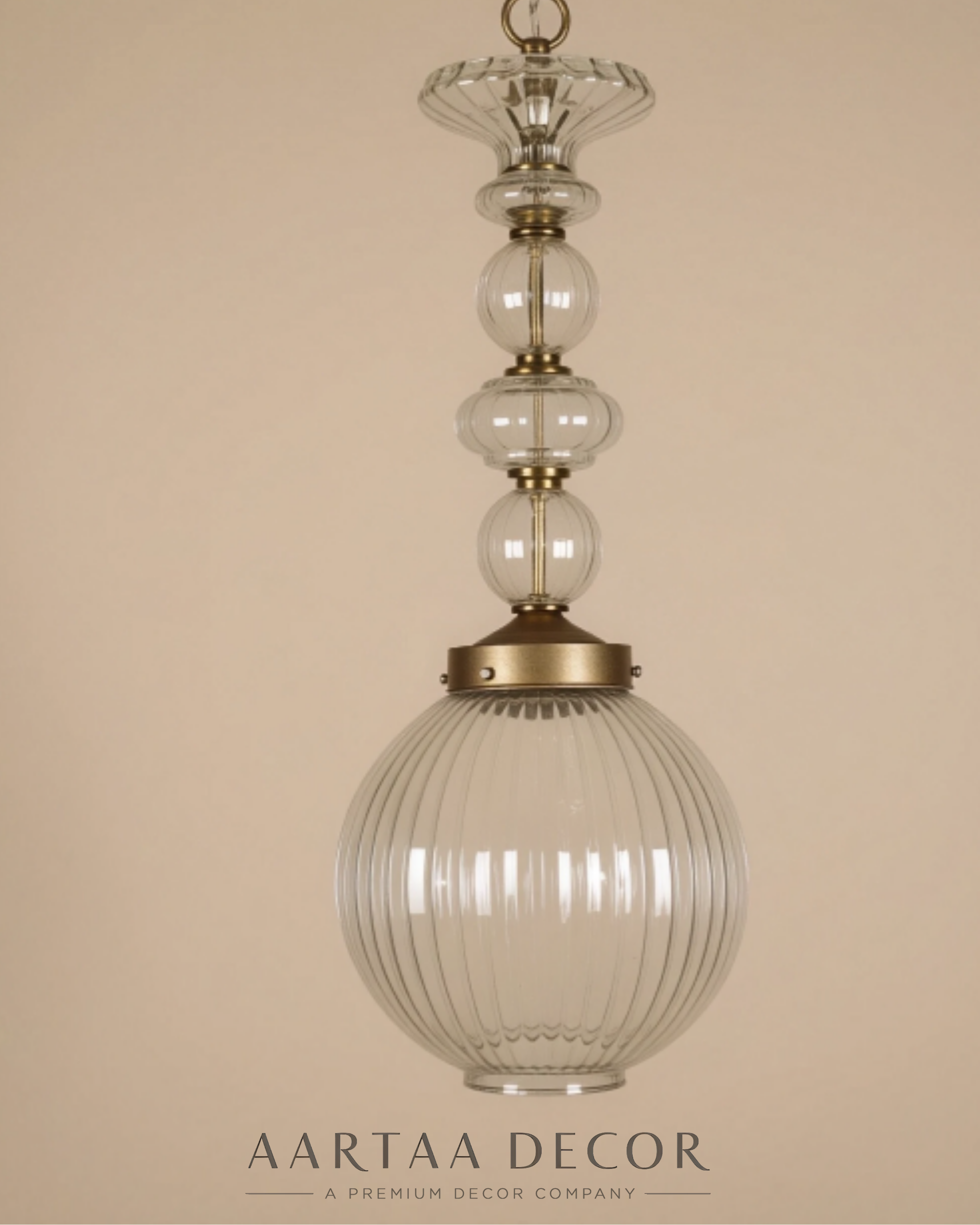 Anantya Brass & Crystal Pendant Light