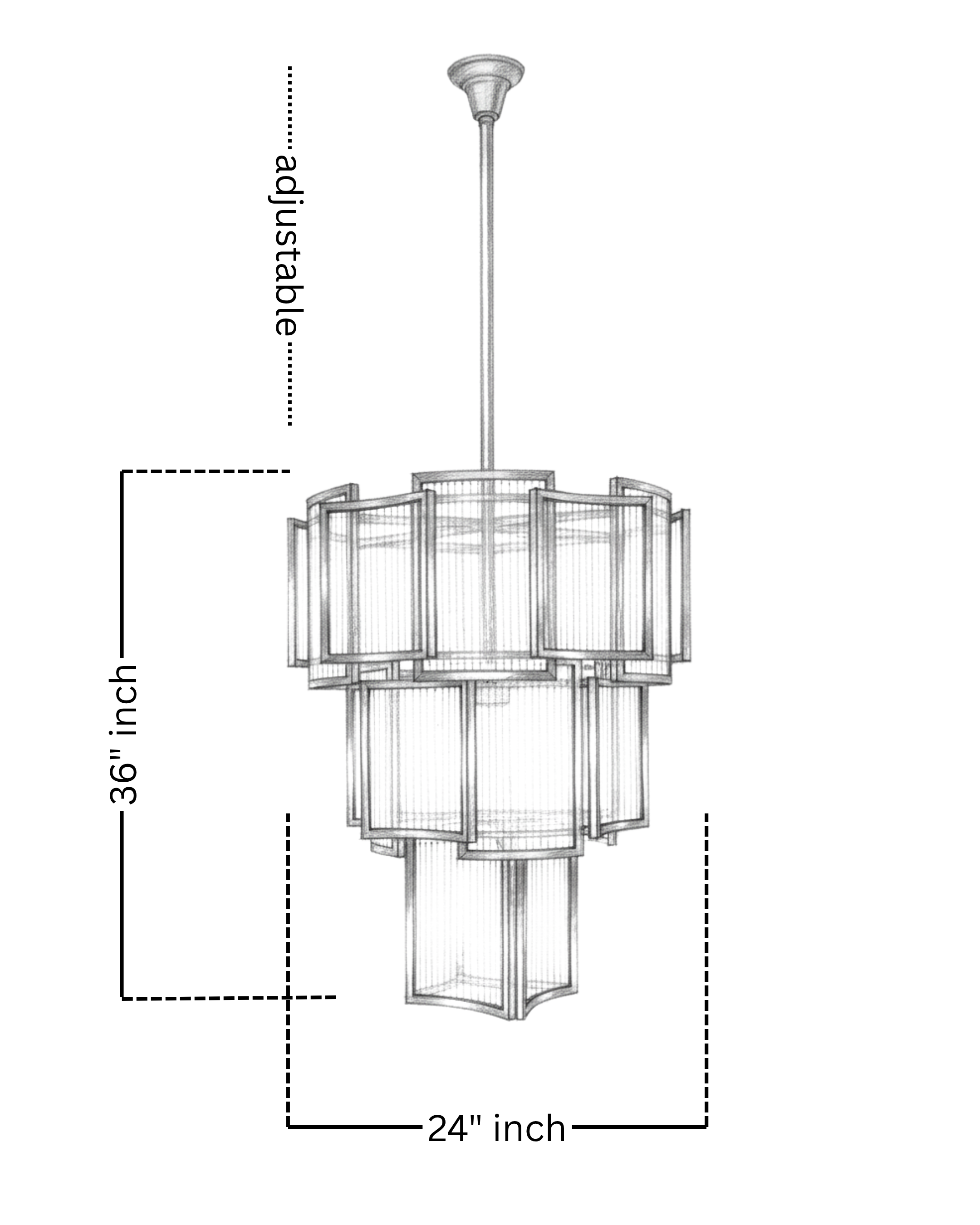 Celestia Cascade Brass Chandelier