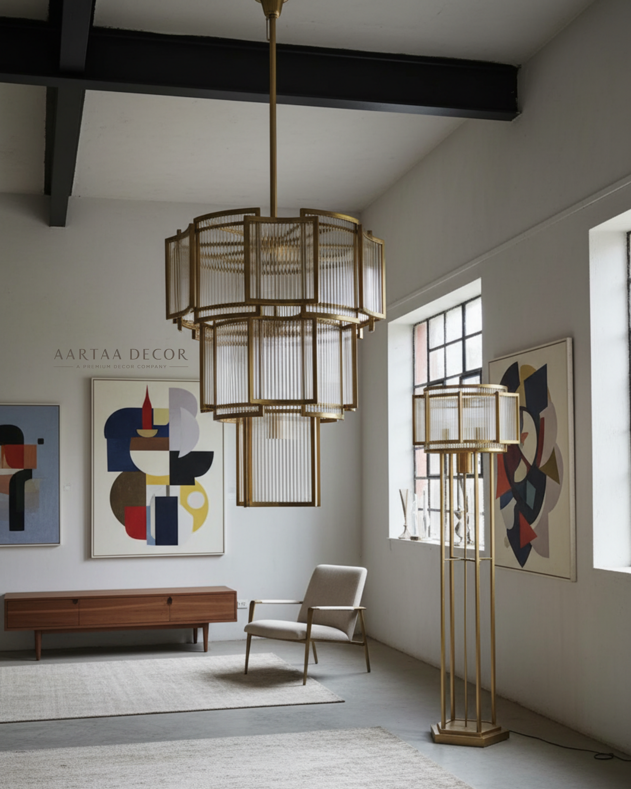 Celestia Cascade Brass Chandelier
