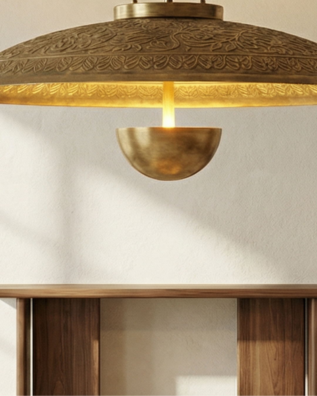 Surya Aura Luxe Brass Pendant Light