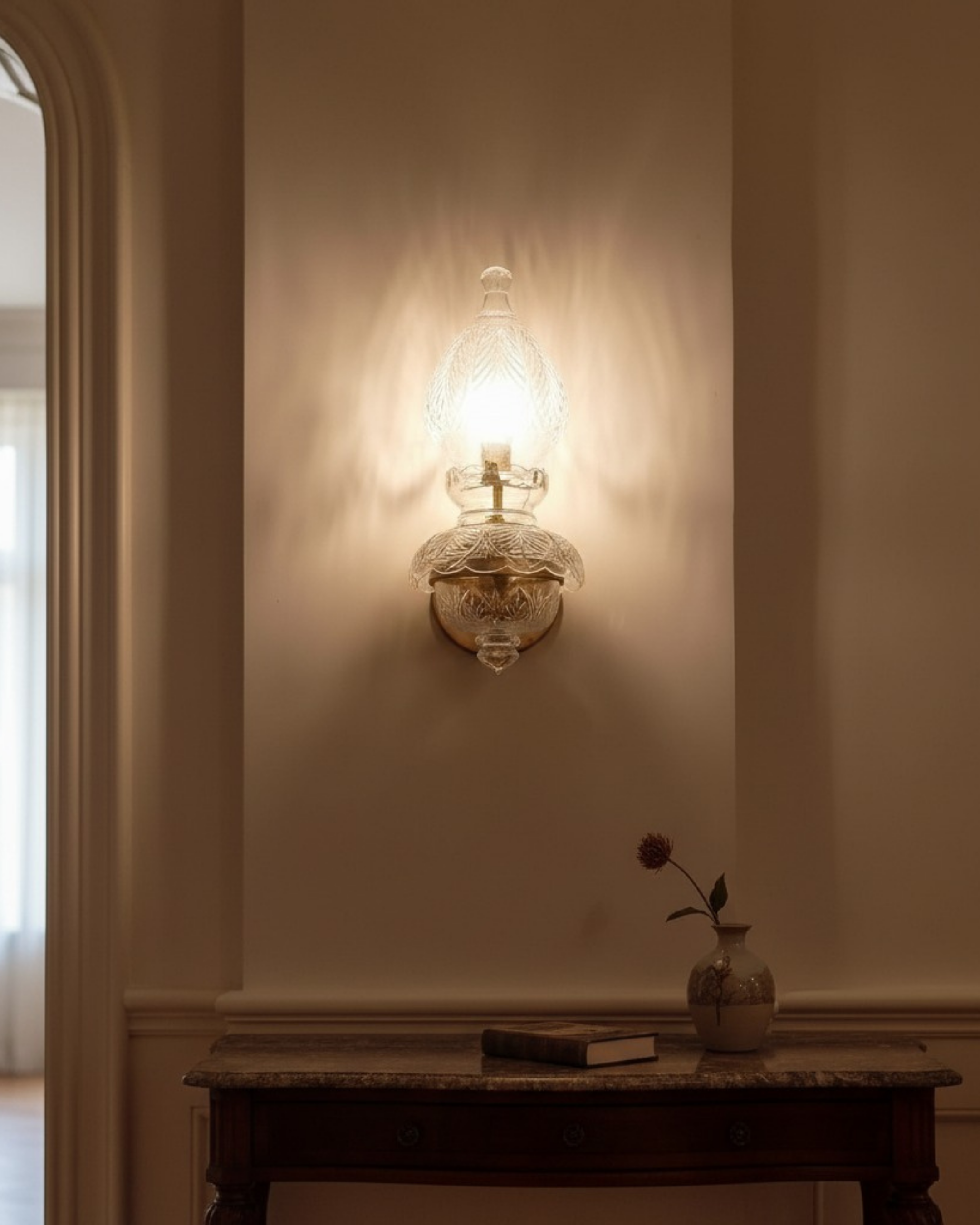 Elysian Flame Crystal Wall Sconce