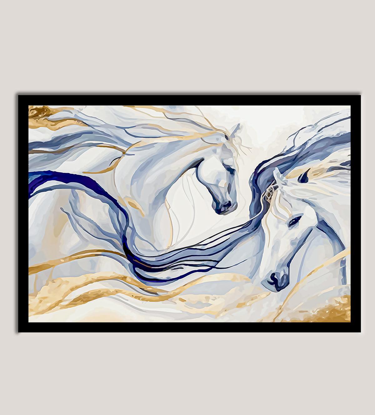 Three sets of captivating energy of these abstract horse paintings - These paintings go beyond simple decoration; they’re a striking statement piece that adds depth and dynamic energy to any room. The muted color palette combined with emotive brushwork draws the eye, creating a sense of movement and inspiring imagination. Whether you're updating a chic living room or an eclectic bedroom, this artwork will enhance your space with a bold touch of artistic flair.